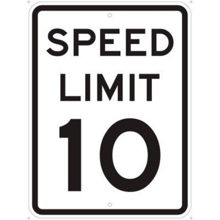 BRADY Brady Speed Limit 15, HIP Reflective Speed Limit Sign, Aluminum, 24inW x 24inH 94211
